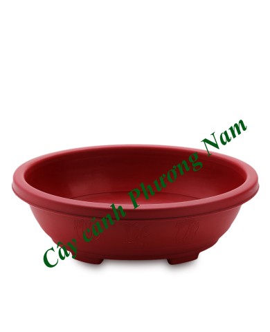 Chậu nhựa oval 36 x 29 cm (đỏ)