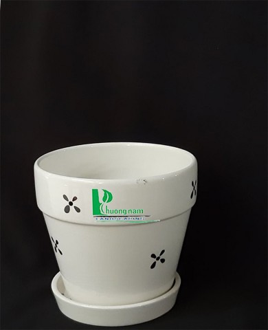 Chậu men trắng 