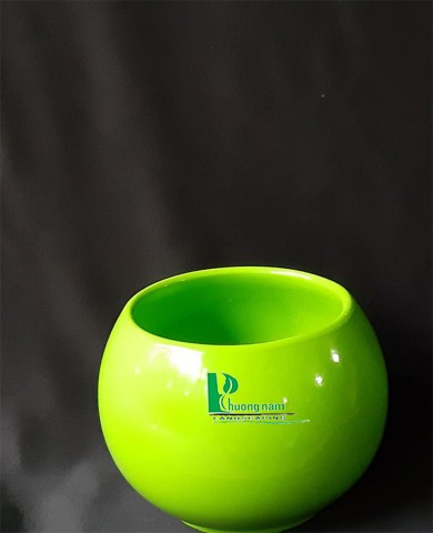 Chậu men tròn xanh